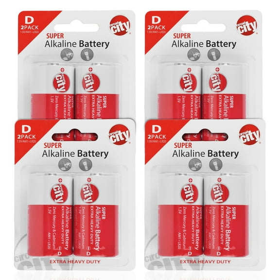 Essential Circuit City D-Cell High Performance  Alkaline Batteries  (8 Pack)