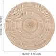 thumbnail image 2 of 4Pcs Circulaire Tasse Mat Tressage Résistant à la Chaleur Bol Plaque Tapis Nordique Style Isolation Coaster Kaki, 2 of 5