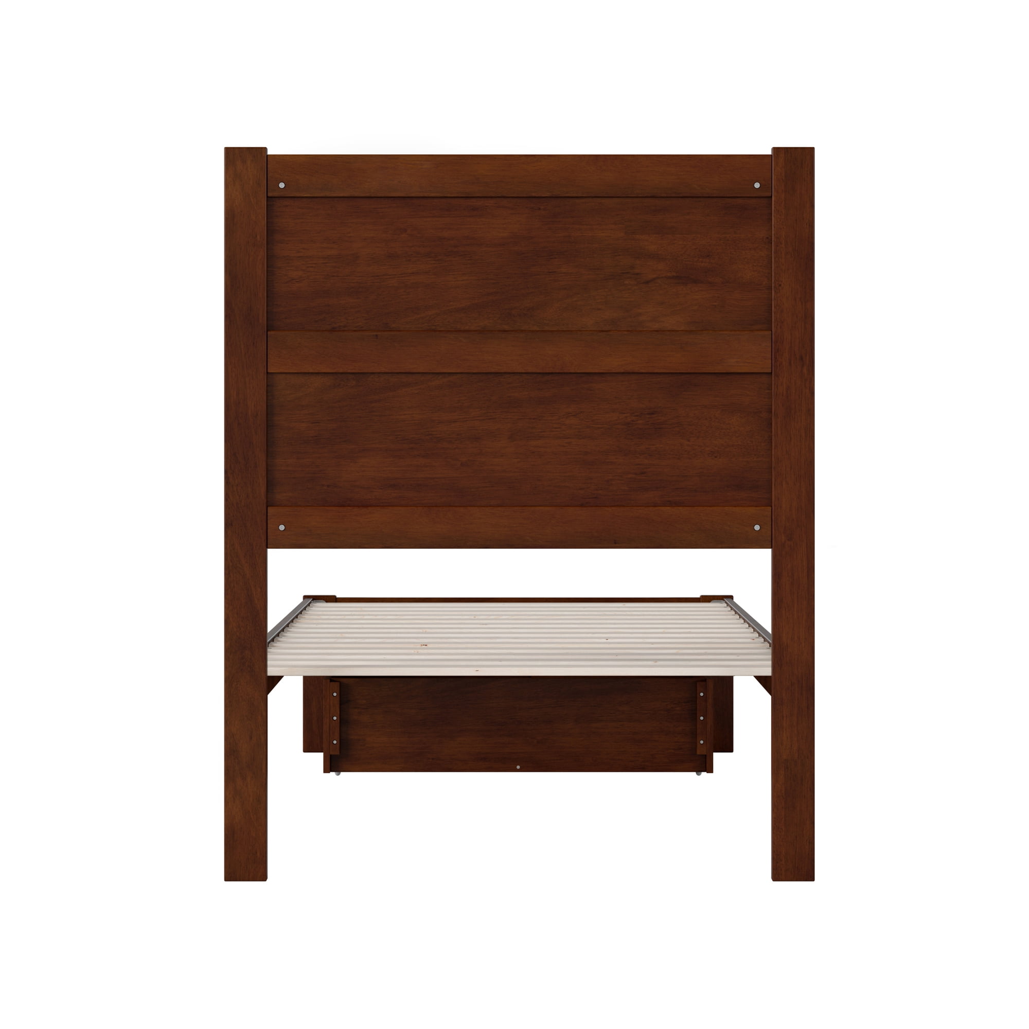 AFI NoHo 14" Twin XL Wood Platform Bed Frame with Foot Drawer Storage, Walnut