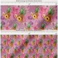 thumbnail image 2 of Soimoi Pink Cotton Cambric Fabric Lily & Pine Fruits Decor Fabric Printed Yard 56 Inch Wide, 2 of 7