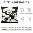 thumbnail image 5 of Orinice  Music Throw Pillow Cushion Cover, Witch Flying on Electric Guitar Notes Bat Halloween Illustration, Decorative Square Accent Pillow Case, White Black White, 5 of 5