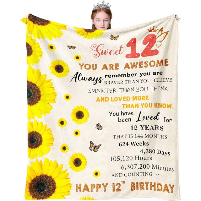 LHSHID 12 Year Old Girl Birthday Gifts Blanket Flannel Soft and Comfortable Anti static Bed Sofa Blanket 60x80in