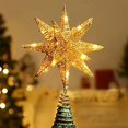 thumbnail image 1 of Decoración para árbol de Navidad Lewondr con forma de estrella geométrica 3D con luz LED, 1 of 9