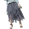 thumbnail image 3 of Jupe Tutu en Tulle Unie pour Femme Taille Élastique Maille Filet Longue Jupe Paragraphe Robe, 3 of 3