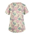 thumbnail image 5 of Fabrcox S-5XL Valentines Day Scrub Tops Women Plus Size Love Heart Graphic Holiday Scrubs Top for Women V Neck Short Sleeve Nurse Uniform with Pockets, 5 of 5