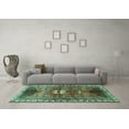 thumbnail image 3 of Ahgly Company Indoor Rectangle Medallion Turquoise Blue Traditional Area Rugs, 3' x 5', 3 of 4