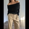 thumbnail image 4 of Body de Larga con Hombros Descubiertos para Mujer, Sexy, Adelgazante, Top de Transparente con Fruncido, Color Negro, Talla L, 4 of 8