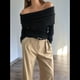thumbnail image 4 of Body de Larga con Hombros Descubiertos para Mujer, Sexy, Adelgazante, Top de Transparente con Fruncido, Color Negro, Talla M, 4 of 8
