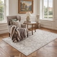 thumbnail image 3 of DEORAB 5x7 Area Rugs Floral Print Pattern Low Pile Lightweight Machine Washable Non Slip for Living Room, Bedroom, Home Decor,White, 3 of 6