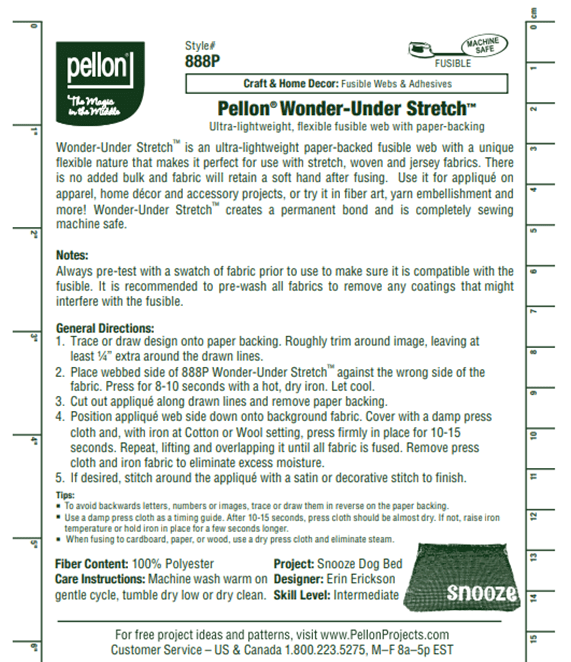 Pellon 888P Fusible Web Fabric Interfacing, Clear 20" by the Yard
