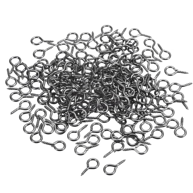 500uds Pequeño Tornillo Ojo Pasadores Ganchos Mini Ojales Tornillos Roscados, 6,5x13x1,2mm Autorroscante Tornillo para Joyería Fabricación DIY Artesanía, Oscuro Gris