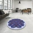 thumbnail image 3 of Ahgly Company Indoor Rectangle Patterned Blue Angel Blue Area Rugs, 6' x 9', 3 of 6