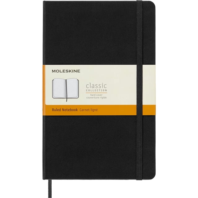 Moleskine Libreta Clásica Grande Negra de Hoja Rayada y Pasta Dura
