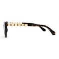 thumbnail image 3 of Womens OG Chain Arm Mod Thick Horn Cat Eye Sunglasses Tortoise Gold Brown, 3 of 4