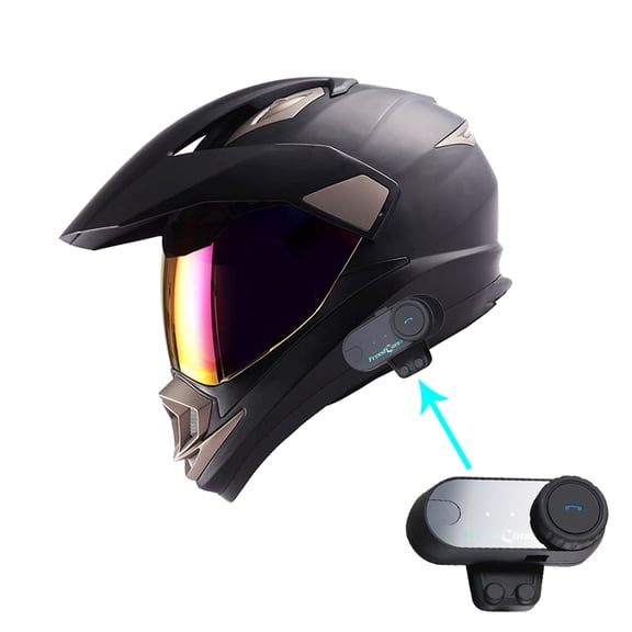 1Storm Dual Sport Helmet Motorcycle HGXP14A Full Face Motocross Off Road Bike Motorcycle Bluetooth Headset: Matt Black
