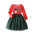 thumbnail image 3 of Rhuody Girls' Dresses Long Sleeve Cartoon Prints Tulle Formal Dress Round Neck Holiday Party Princess Ball Gown Simple Wear, 3 of 9