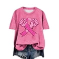 thumbnail image 4 of VKOYWKM Breast Cancer Awareness Shirts Women Breast Cancer Pink Ribbon T-Shirt Cancers Awareness Crew Neck Inspirational Short Sleeve Tees, 4 of 5