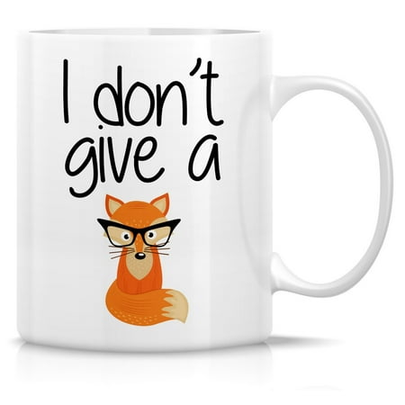 

Funny Mug - I Don t Give a Fox Ceramic Coffee Mugs - Funny Sarcasm Sarcastic Motivational Inspirational birthday gifts for friends coworkers siblings dad or mom 11oz