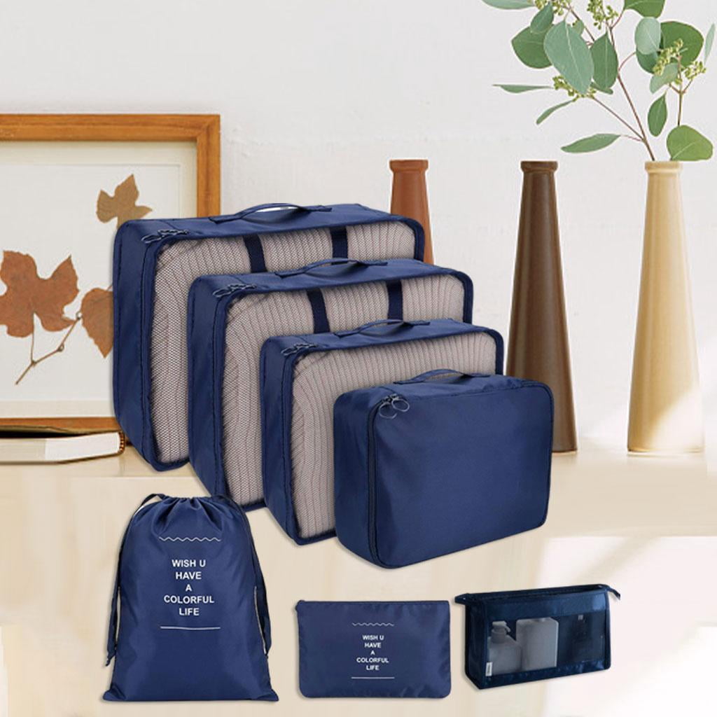 Nishiyuenyi 8Pcs/Set Packing Cubes Clothes Sorting navy