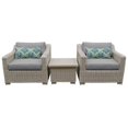 thumbnail image 1 of Ensemble de Meubles de Patio en Osier d'Extérieur 3 Pcs Gris, 1 of 2