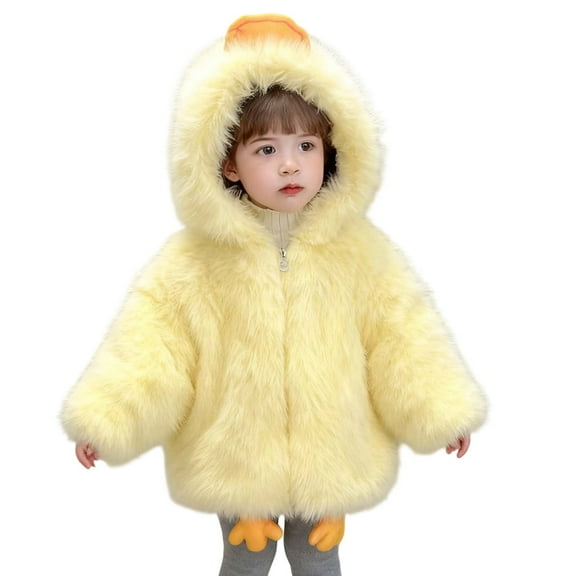WOYY Toddler Girls Cute Hooded Jacket Soft Warm Outerwear, Sizes 3-4T