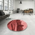 thumbnail image 4 of Ahgly Company Machine Washable Indoor Round Transitional Red Area Rugs, 6' Round, 4 of 7
