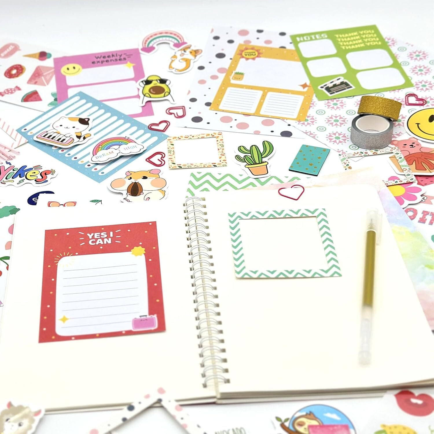 LQQBOX DIY Journal Kit, Journal Set for Teenage Girls and Scrapbook & Diary Supplies Set, Journaling Art Crafts Kit Teen Girl Birthday Gifts Ideas for 8-14 Years and Up - Pink