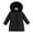 Black, variant on Girls Winter Coats with Hooded Puffer Jacket Bow Puffer Jacket Full-Zip Long Sleeve Waterproof Girls Thicken Jacket Fall Jackets for Girls 5-6 Years