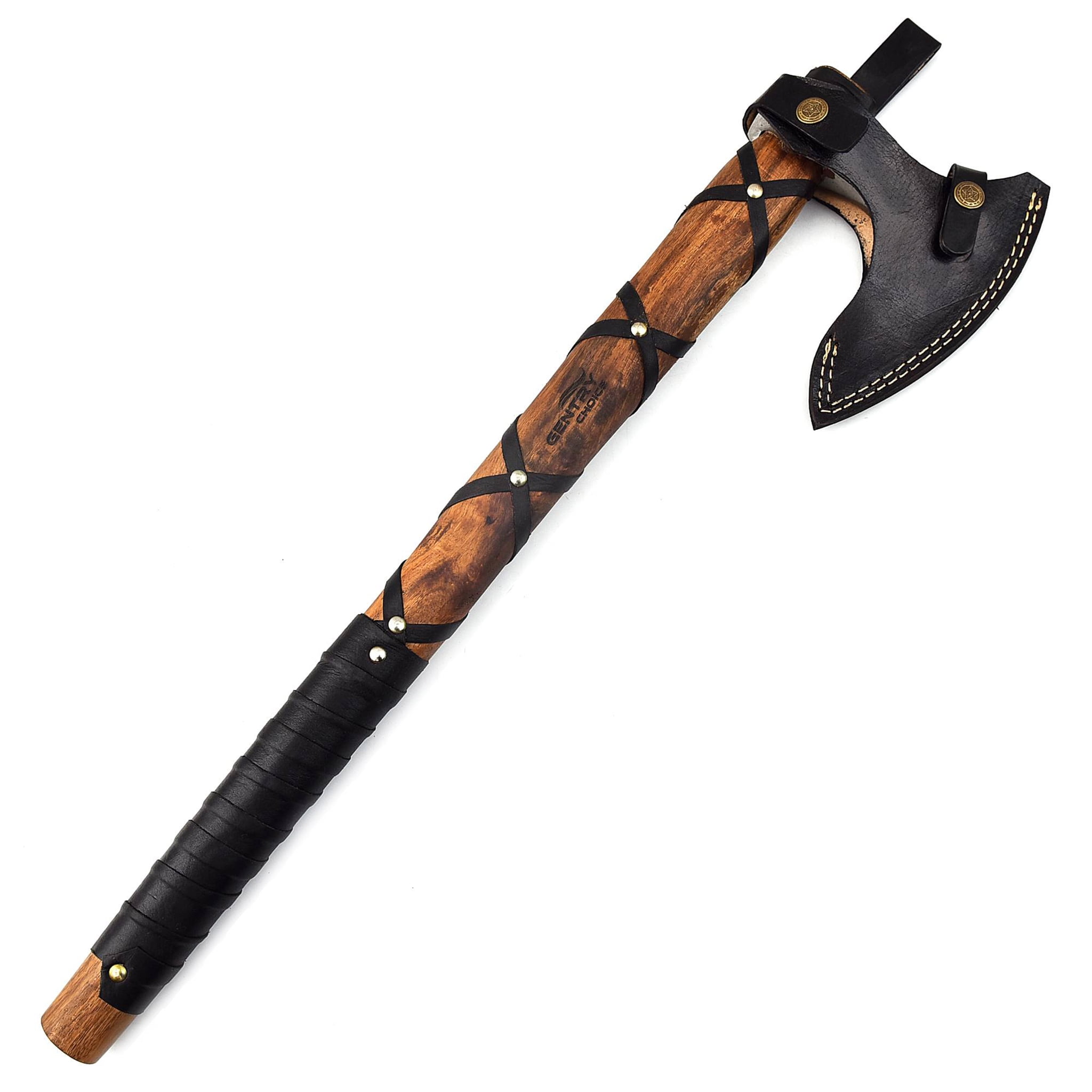 Gentry Choice Viking Axe Hatchet 19” Camping Axe w/ Leather Sheath