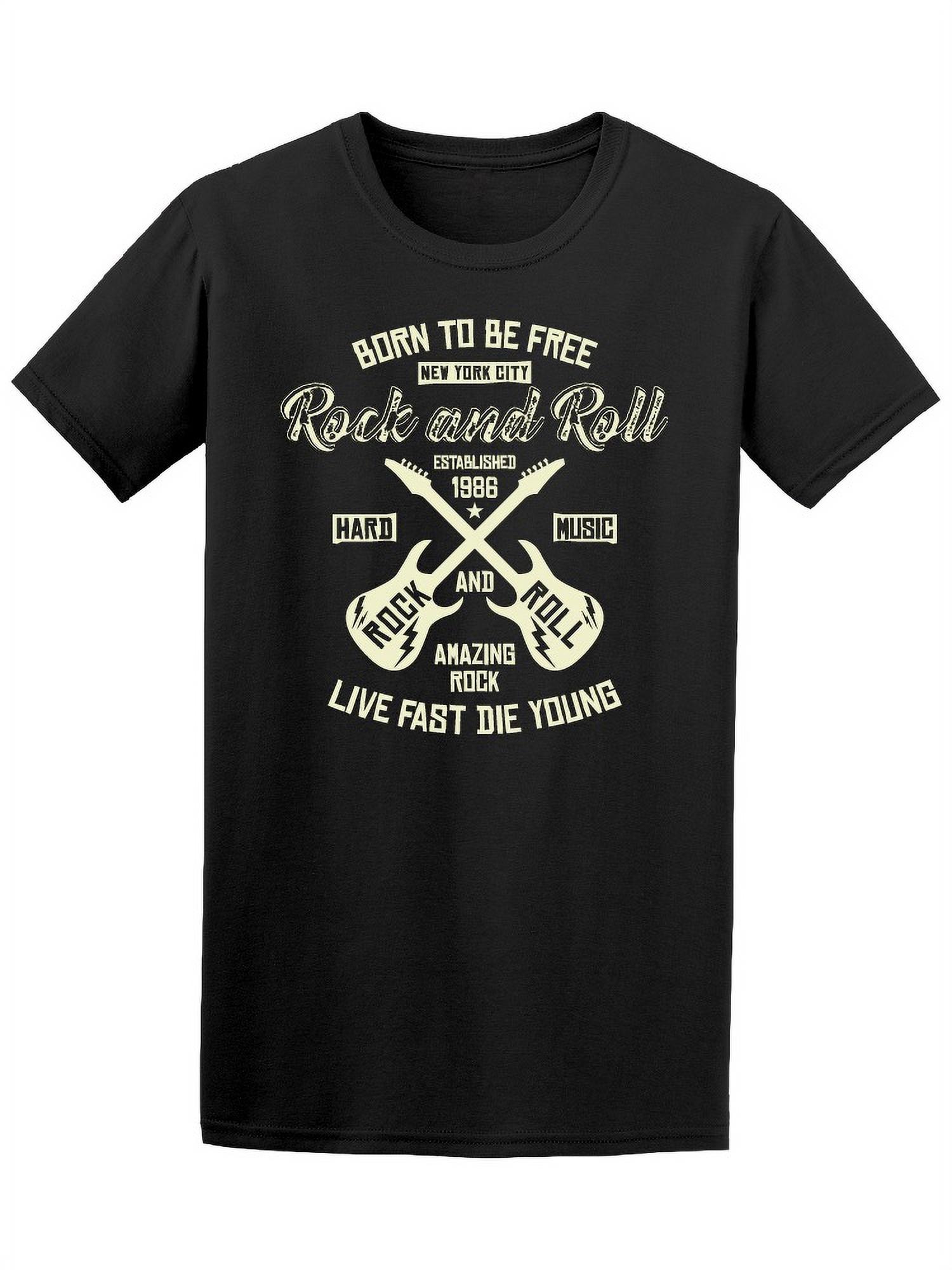 Born To Be Free Ny Rock & Roll TShirt Men Image by Shutterstock, Male XXLarge