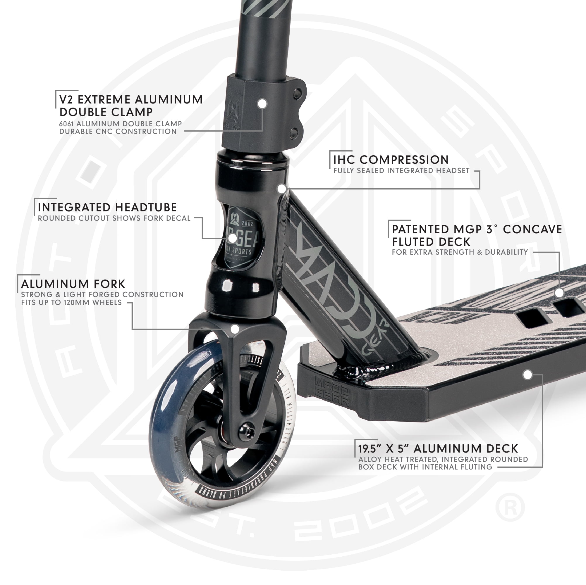 Madd Gear Kick Extreme Pro Stunt Scooter for Ages 8 + Strong Aluminum 5