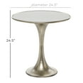 thumbnail image 3 of DecMode 25" x 25" Silver Ceramic Accent Table with White Marble Top, 1-Piece, 3 of 7