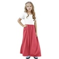 thumbnail image 6 of Summer Dresses for Girls with Pockets 4-14 Years Teens Kids Casual Color-Block Short Sleeve Crewneck Pullover A-Line Long Maxi Dress, 6 of 8