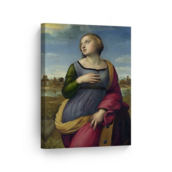 Smile Art Design Saint Catherine of Alexandria by Raphael Art Canvas Print Famous Fine Art Oil Painting Reproduction Canvas Wall Art Renaissance Art Home Decor - Made in the USA 40x30