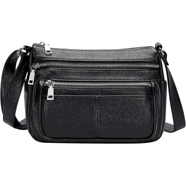 Bolso bandolera para mujer, carteras y bolsos de cuero suave, bolso de mensajero con múltiples bolsillos