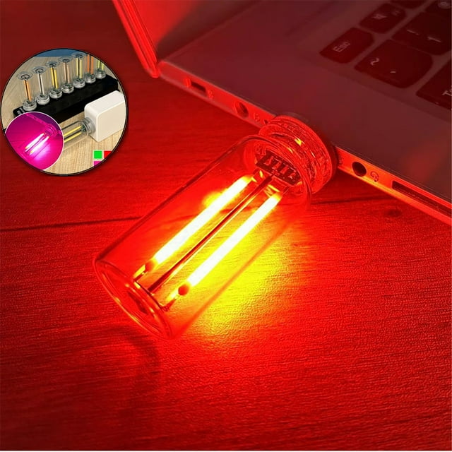 Dvruxg USB Retro Car Lamps, Car USB Atmosphere Light, USB Automotive Night Lamps, Plug-in USB Automotive Light, Mini LED Bulb Lamp for Car, Bedroom, Hallway