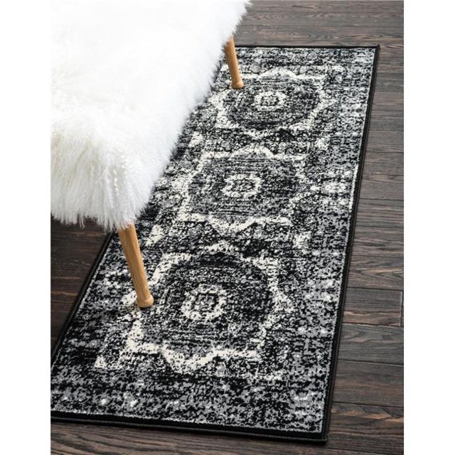 Unique Loom 3135029 2 x 6 ft. Imperial Lygos Runner Rug, Black