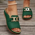 thumbnail image 4 of Xdegoge Women's Flat Slide Sandals Open Toe Summer Shoes Metal Buckle Slip On Casual Beach Vacation Comfortable Daily Walking Footwear, 4 of 8