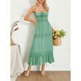 thumbnail image 4 of Douhoow Women Flowy Cami Dress Sleeveless Beach Dress Ruffle Spaghetti Strap Backless Long Dresses, 4 of 8
