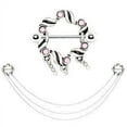thumbnail image 2 of 316L Stainless Steel Triple Chain Pink Ribbon Nipple Shields, 2 of 2