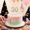 thumbnail image 7 of Pink, green, and gold number 4 candles and birthday candles are suitable for weddings, anniversaries, and birthday celebrations as number candle cake topper decorations., 7 of 7