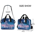 thumbnail image 3 of Lunch Bag Portable Crossbody Meal Bag Cooler Bag Insulated Lunch Bag Food Bag Handheld & Crossbody Design Wolf in The Moonlight, 3 of 6