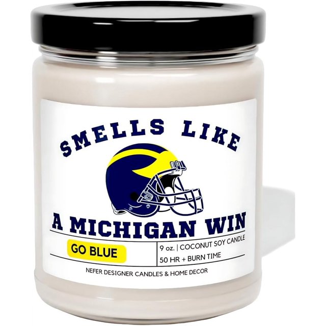 Wolverine Win - Bougie de Jour de Match Chanceux Michigan (Lemon Verbana)