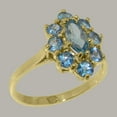 thumbnail image 2 of LBG British Made 10k Yellow Gold Natural Blue Topaz Womens Promise Ring - 33 size options - Size 6, 2 of 6