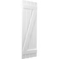 thumbnail image 3 of Ekena Millwork 15 1/2"W x 73"H Americraft Four Board (2 Batten) Exterior Real Wood Spaced Board-n-Batten Shutters w/ Z-Bar (Per Pair), White, 3 of 10