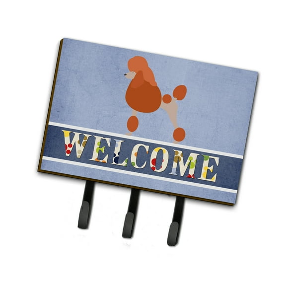 Royal Poodle Welcome Leash or Key Holder Blue