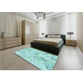 thumbnail image 4 of Ahgly Company Indoor Round Patterned Light Aquamarine Green Area Rugs, 4' Round, 4 of 6