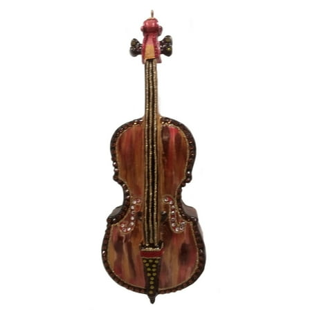 Cello Orchestra Instrument Polish Blown Glass Christmas Ornament Decoration