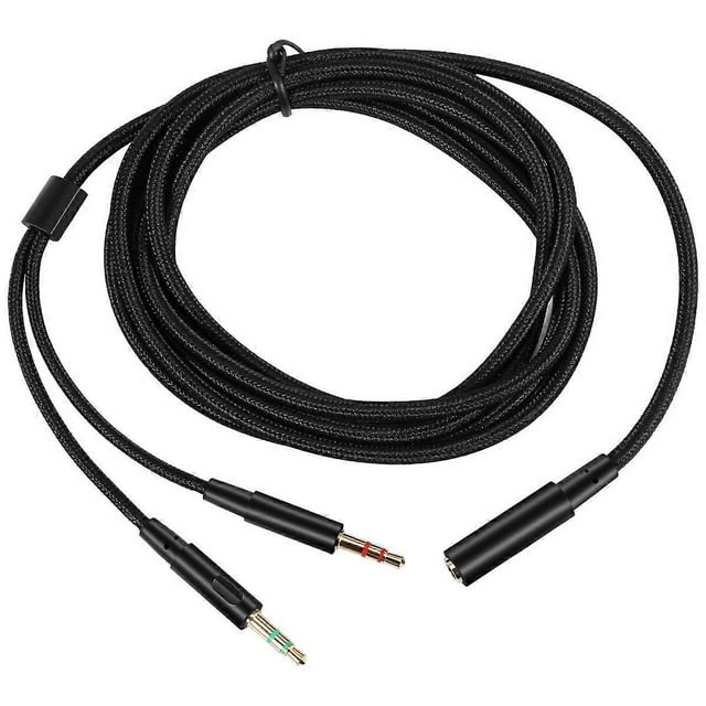 3.5mm Universal 2 in 1 Gaming Headset Audio- Extend Cable for HyperX Cloud II/Alpha-/Cloud Flight/Co