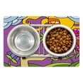 thumbnail image 1 of Surreal Pet Mat for Food and Water, Abstract Design of Sun with a Face of a Young Lady and a Tweeting Bird in Spring, Non-Slip Rubber Mat for Dogs and Cats, 18" X 12", by Ambesonne, 1 of 2